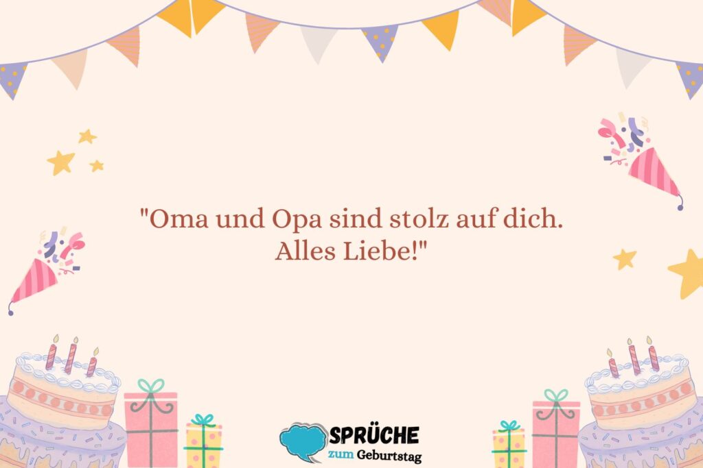  Kurze Sprüche zum 1. Geburtstag von Oma und Opa