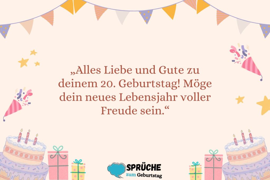  Herzliche Glückwünsche zum 20. Geburtstag