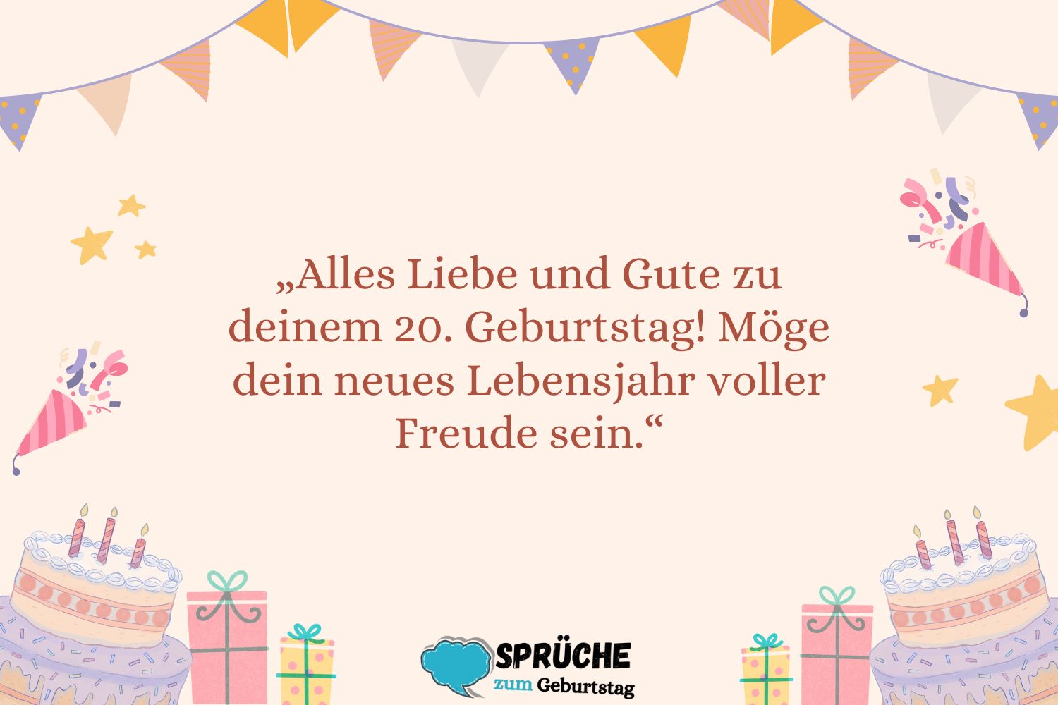 Sprüche zum 20. Geburtstag Inspiration, Glückwünsche und Spaß